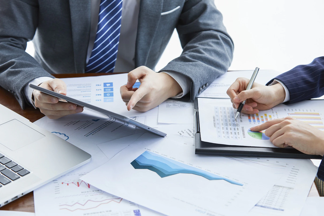 businessmen elegant suits business meeting discussing new project office 181624 47022